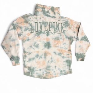 Victoria’s Secret PINK Varsity Cowl Sweatshirt Tie Dye XS